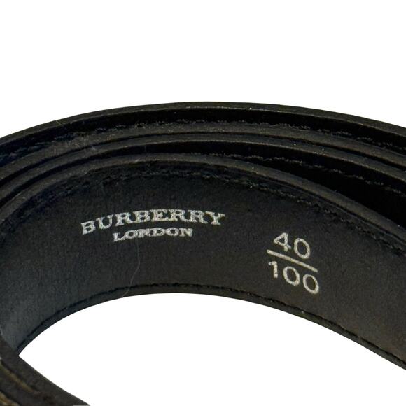 Burberry London Nova Check Men’s Belt w/ Silver Tone - 40 / 100 Coated Canvas - Picture 4 of 7